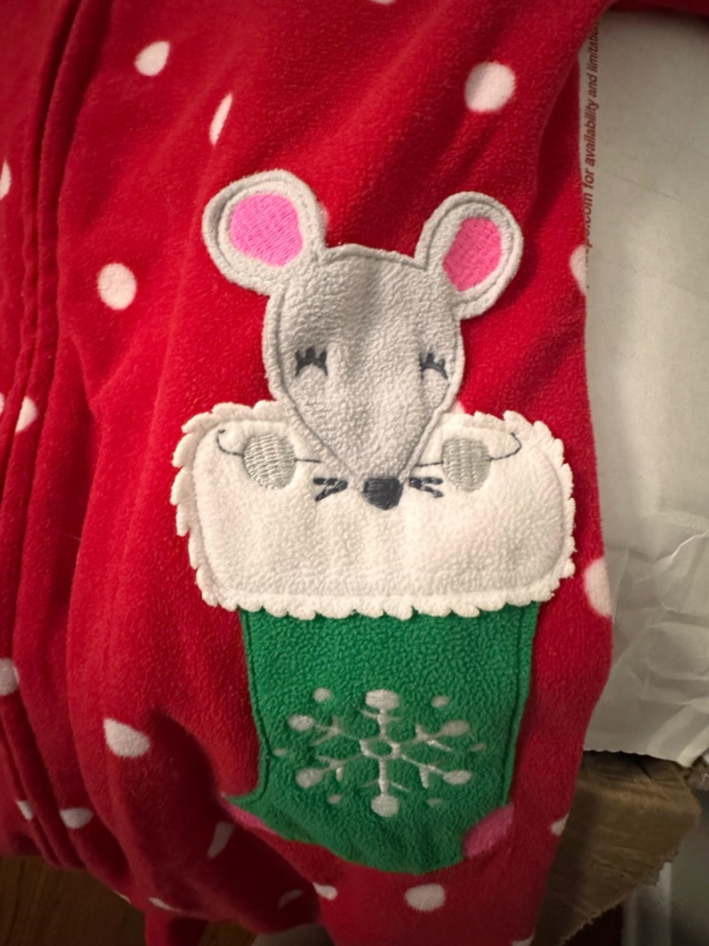 Carter's Red Fleece Polka Dot Pajama Zip-Up